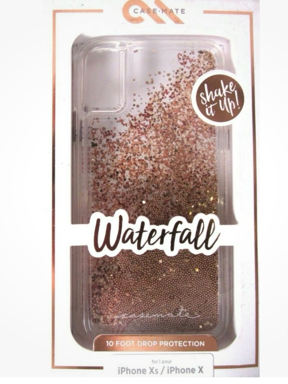 case-mate Waterfall Glitter Liquid Phone Case - Rose Gold new
